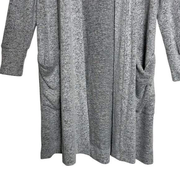 Soma Womens Large Heather Gray Soft Open Cardigan Loungewear Robe Pockets Rayon - Picture 4 of 11